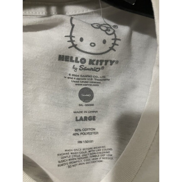 Hello Kitty Sanrio Cute 9 Kitty Short Sleeve T-Shirt White  Size : L - Picture 4 of 6